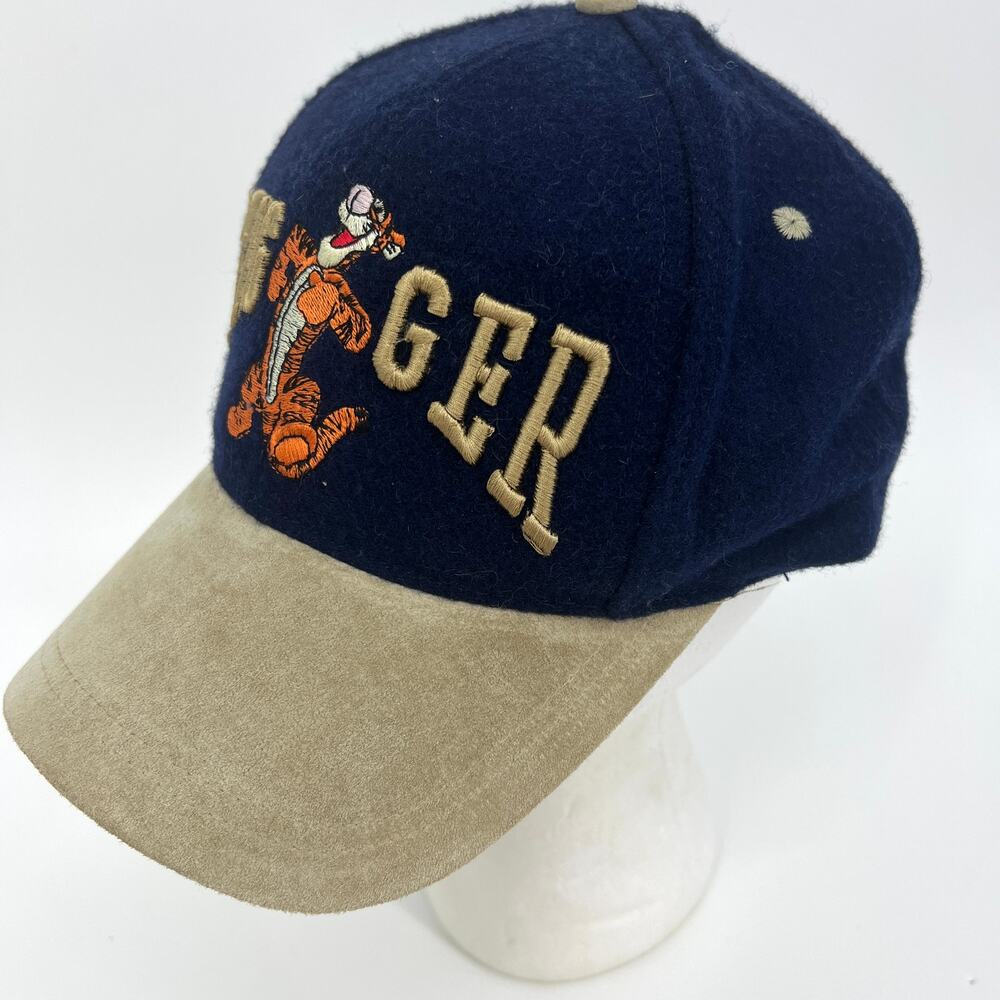 Vintage Disney Store Tigger Wool Blend Suede Brim Baseball Cap Adjustable